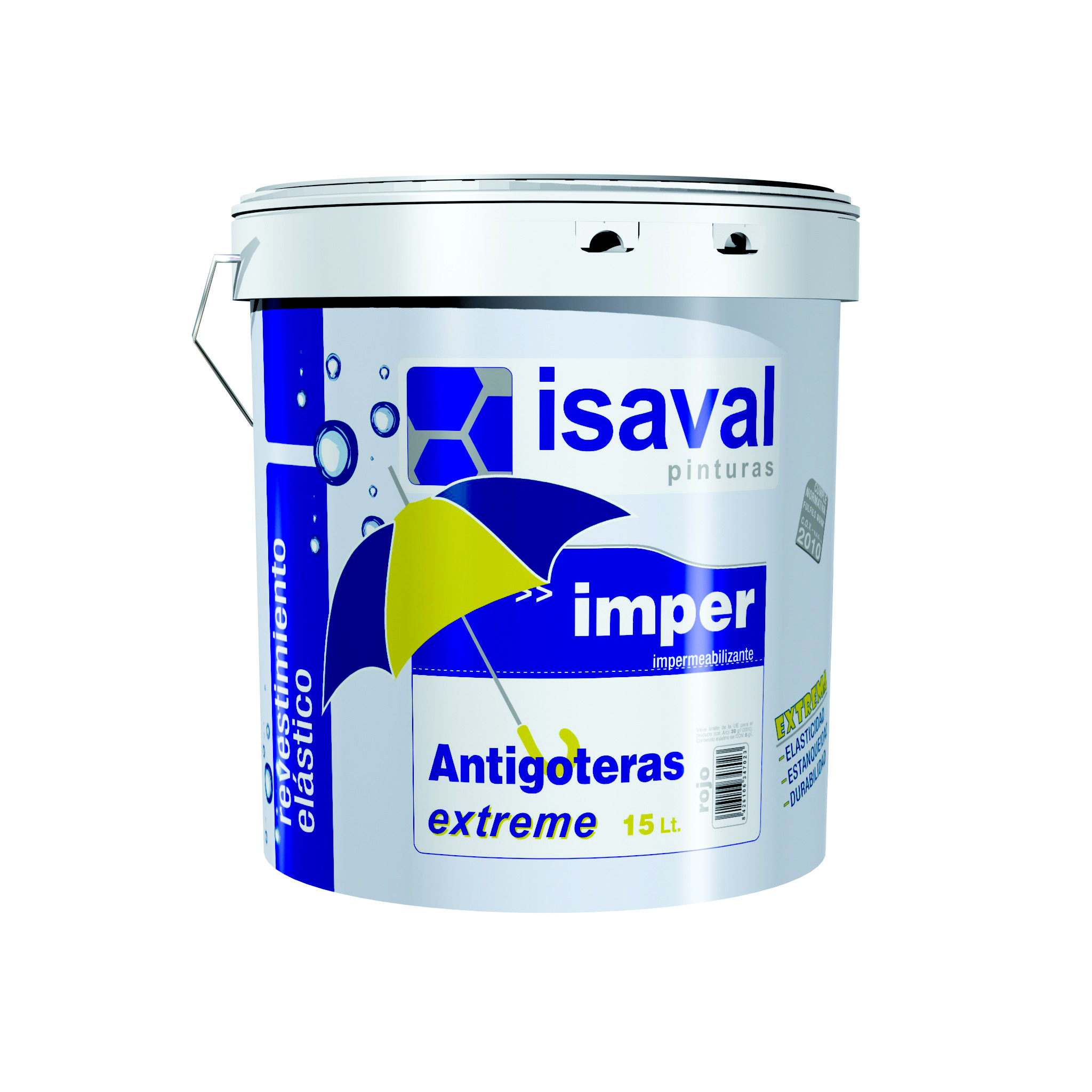 Гідроізолююча гумова фарба для дахів, стін і підлоги Антіготерас 15л ISAVAL
